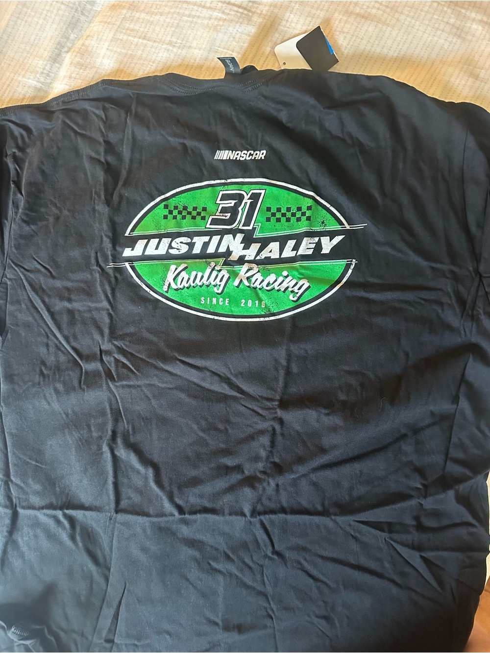 Nascar Black Short-Sleeve Tee with Green '31' Racing Logo - Picture 2 of 2